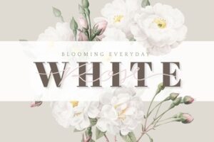 White roses inspirational card design