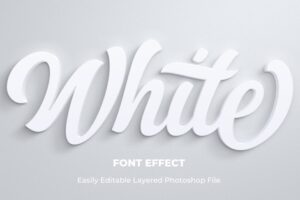 White text style effect template