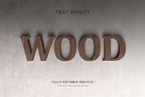 Wood text effect design