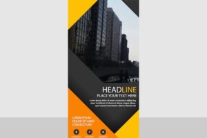 Yellow commercial roll up banner