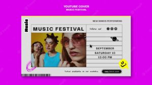 Youtube cover template for music festival