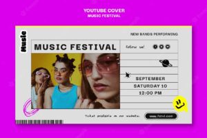 Youtube cover template for music festival