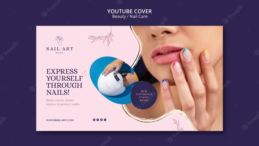Youtube cover template for nail care