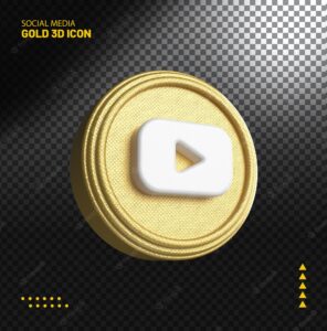 Youtube icon gold modern luxury