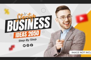 Youtube video thumbnail or web banner template for business video