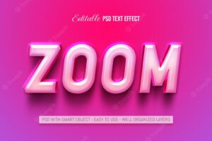Zoom 3d style text effect
