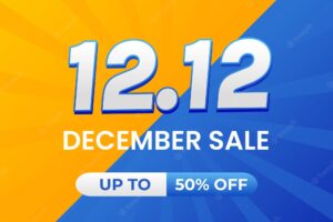 12.12 december sale banner template social media post vector illustration