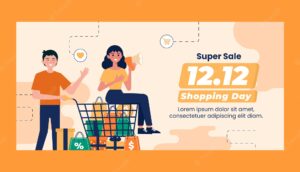 12.12 shopping day sales banner template
