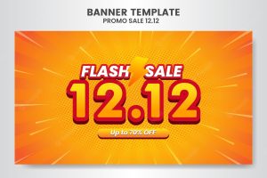 1212 shopping day flash sale super sale banner template design special offer discount