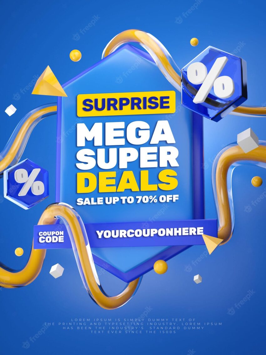 3d colorful discount sale promotion banner