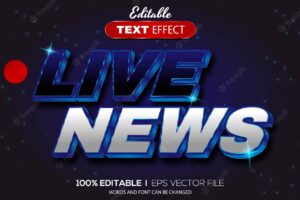 3d live news text effect editable text effect