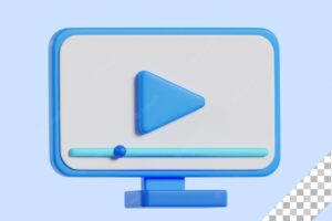 3d video icon with transparent background