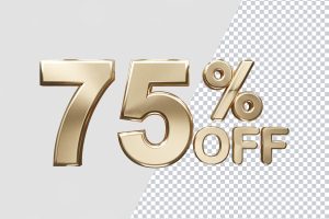 75 percentage off discount sale