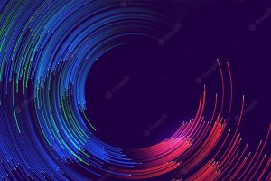 Abstract background consisting of colorful arcs illustration.