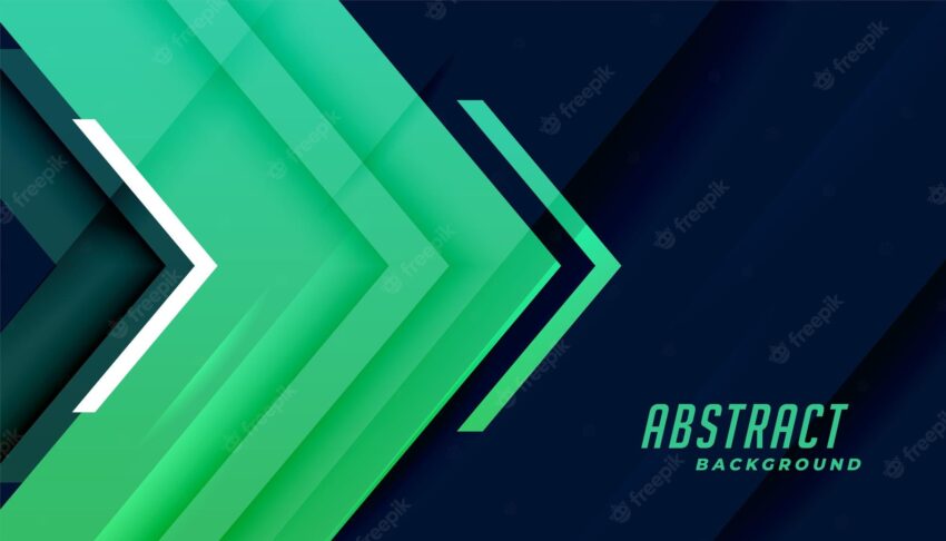 Abstract background in green geometric arrow style
