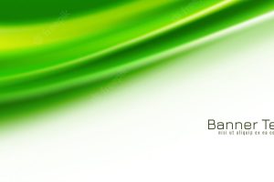 Abstract bright green wave style business banner design