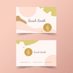 Abstract business card template with pastel colored stains