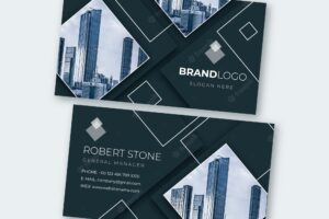 Abstract business card template with photo pack