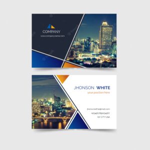 Abstract business card template with photo