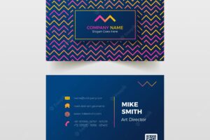 Abstract business card with geometric models template