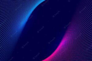 Abstract colorful technology dotted wave background