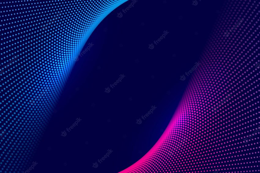 Abstract colorful technology dotted wave background