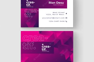 Abstract duotone gradient shapes business card template