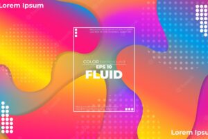 Abstract fluid wave color pattern of neon color liquid gradient background with modern geometric dynamic motion style suitable for wallpaper banner background card book illustration landing page