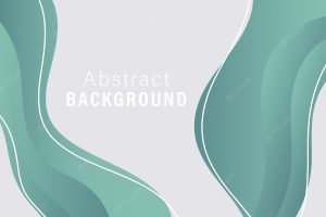 Abstract gradient background green gradient color wavy leaf vector background illustration template for website banner backdrop poster