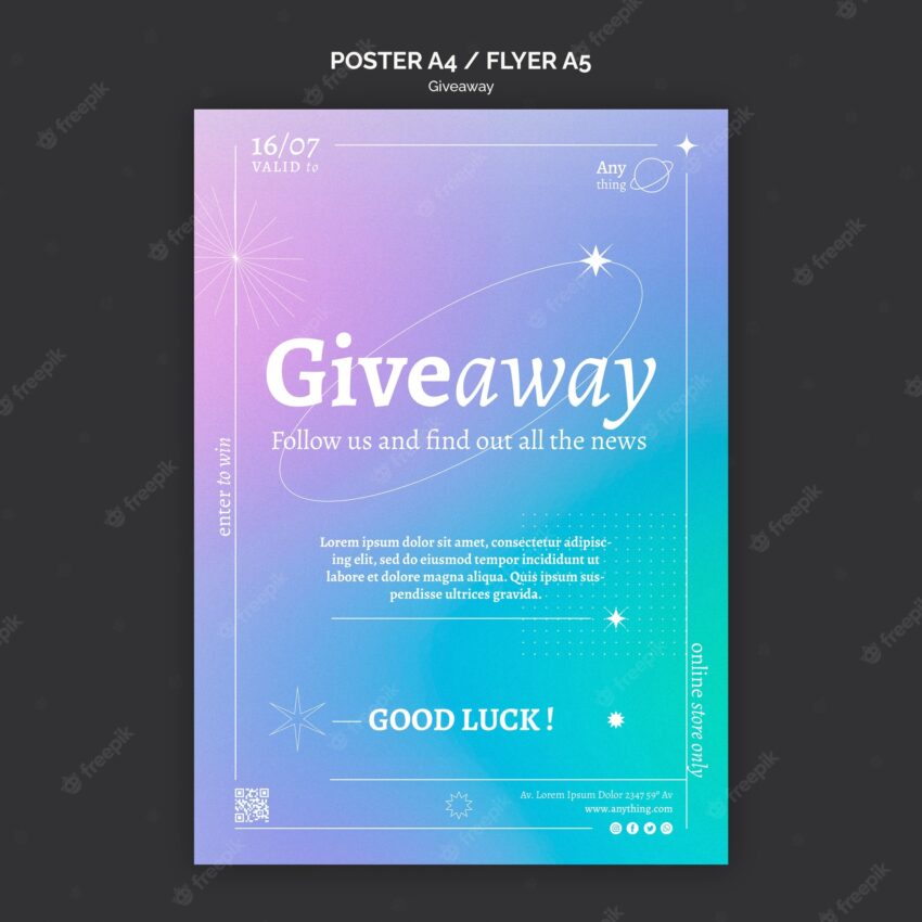 Abstract gradient giveaway poster