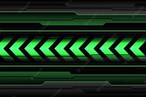 Abstract green arrow direction black metallic cyber design modern futuristic technology background