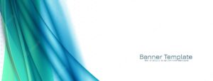 Abstract green and blue color wave style banner design