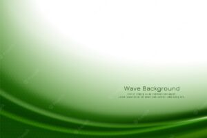 Abstract green color wave design decorative background