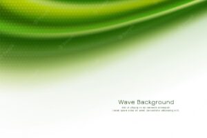 Abstract green color wave design decorative background