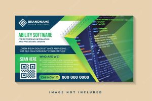 Abstract modern business banner template for ability software. green and blue banners design