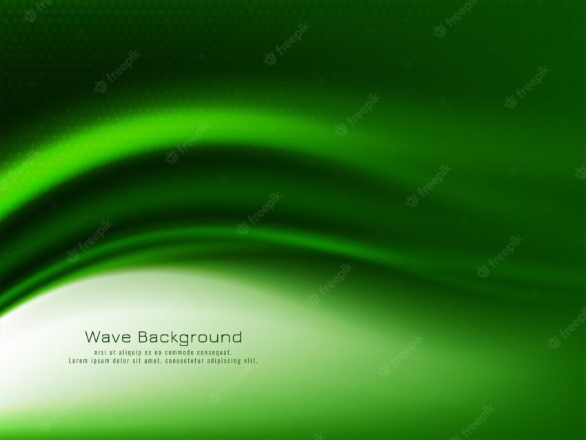 Abstract modern green wave design background