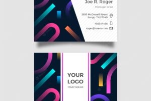 Abstract multicolored geometric business card template