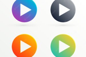 Abstract play icon in different colors