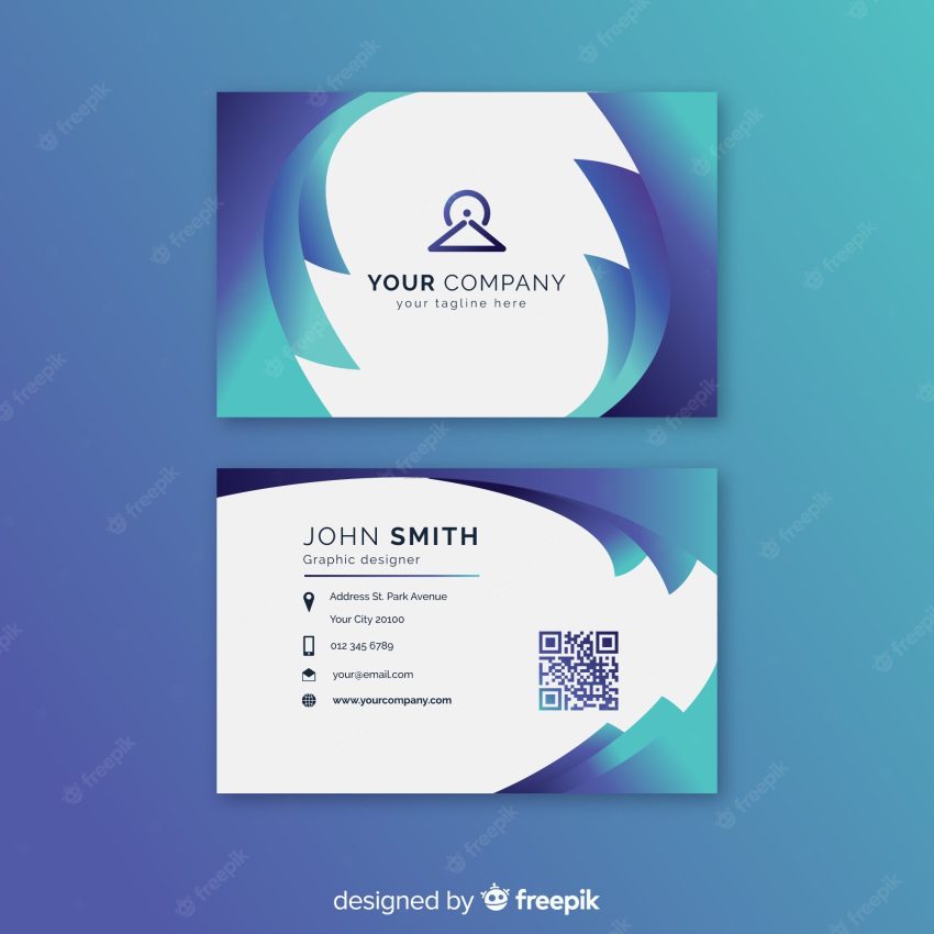 Abstract shapes business card template