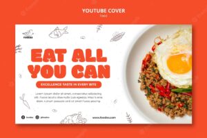 All you can eat restaurant youtube cover template