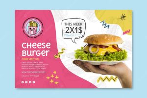 American food cheeseburger banner template