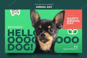 Animal day youtube cover template