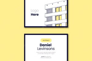Architecture and building horizontal business card template