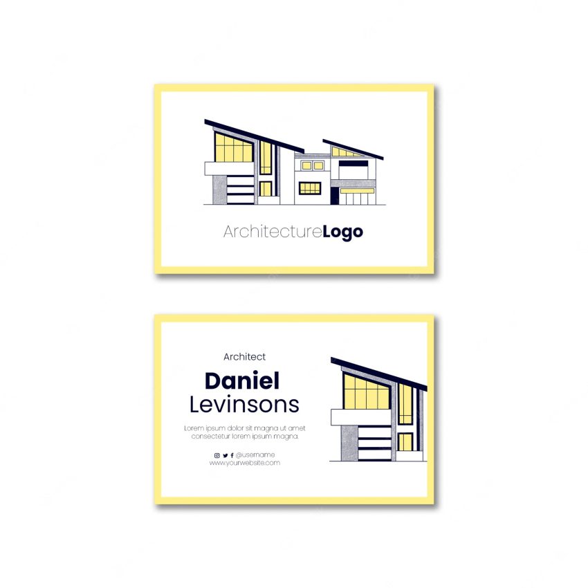 Architecture and building horizontal business card template