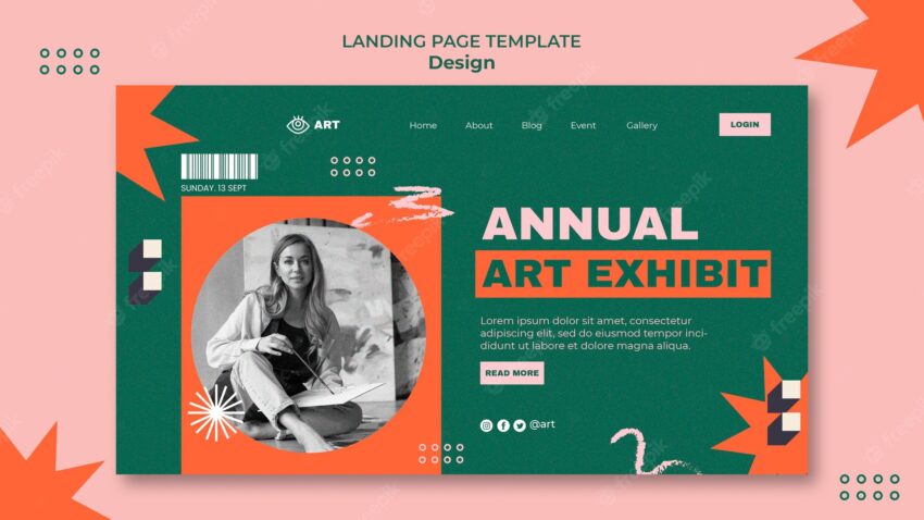 Art design landing page template
