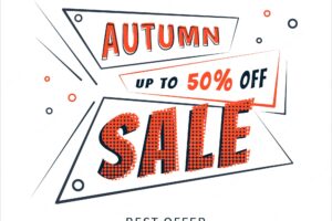 Autumn sale modern background design sale banner poster web marketing discount offer price sign holiday and seasonal sale conceptvectorxa