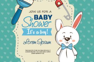 Baby shower boy invitation card