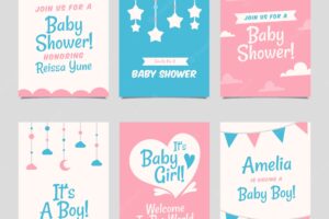 Baby shower card set