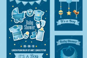 Baby shower celebration banners pennats clothes bib toys