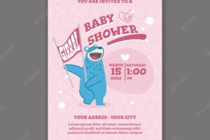Baby shower for girl invitation concept